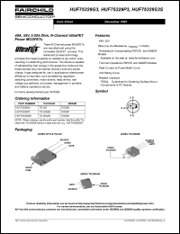 HUF75329G3 datasheet: 49A, 55V, 0.024 Ohm, N-Channel UltraFET Power MOSFETs HUF75329G3