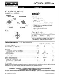 HUF75542P3 datasheet: 75A, 80V, 0.014 Ohm, N-Channel, UltraFET Power MOSFETs HUF75542P3