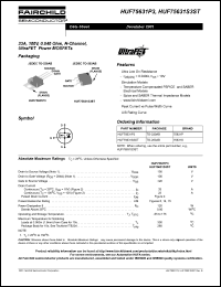 HUF75631P3 datasheet: 33A, 100V, 0.040 Ohm, N-Channel, UltraFET Power MOSFETs HUF75631P3