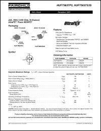 HUF75637S3S datasheet: 44A, 100V, 0.030 Ohm, N-Channel, UltraFET Power MOSFET HUF75637S3S