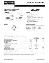 HUF75925D3ST datasheet: 11A, 200V, 0.275 Ohm, N-Channel, UltraFET Power MOSFETs HUF75925D3ST