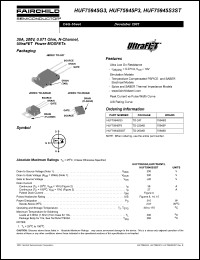 HUF75945P3 datasheet: 38A, 200V, 0.071 Ohm, N-Channel, UltraFET Power MOSFETs HUF75945P3