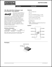 HUF76131SK8 datasheet: 10A, 30V, 0.013 Ohm, N-Channel, Logic Level UltraFET Power MOSFET HUF76131SK8