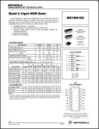 MC10H102ML2 datasheet: Quad 2-Input NOR Gate MC10H102ML2