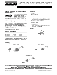 HUFA75307D3 datasheet: 15A, 55V, 0.090 Ohm, N-Channel UltraFET Power MOSFETs HUFA75307D3