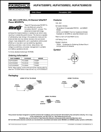 HUFA75309D3 datasheet: 19A, 55V, 0.070 Ohm, N-Channel UltraFET Power MOSFETs HUFA75309D3