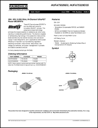 HUFA75329D3 datasheet: 20A, 55V, 0.026 Ohm, N-Channel UltraFET Power MOSFETs HUFA75329D3