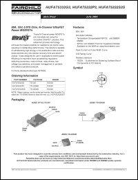 HUFA75332G3 datasheet: 60A, 55V, 0.019 Ohm, N-Channel UltraFET Power MOSFETs HUFA75332G3