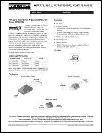 HUFA75345G3 datasheet: 75A, 55V, 0.007 Ohm, N-Channel UltraFET Power MOSFETs HUFA75345G3
