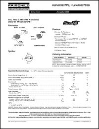HUFA75637P3 datasheet: 44A, 100V, 0.030 Ohm, N-Channel, UltraFET Power MOSFET HUFA75637P3