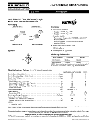 HUFA76429D3S datasheet: 20A, 60V, 0.027 Ohm, N-Channel, Logic Level UltraFET Power MOSFETs HUFA76429D3S