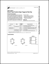 54F74DC datasheet: Dual D-Type Positive Edge-Triggered Flip-Flop 54F74DC