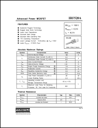 IRF520A datasheet: N-CHANNEL POWER MOSFET IRF520A