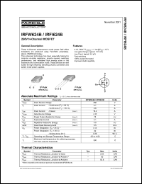 IRFI624B datasheet: 250V N-Channel MOSFET IRFI624B