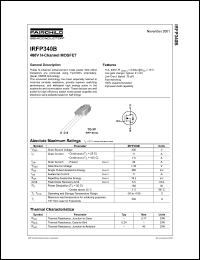 IRFP340B datasheet: 400V N-Channel MOSFET IRFP340B
