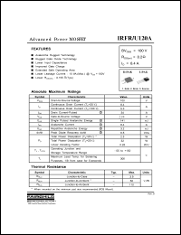 IRFR120A datasheet: N-CHANNEL POWER MOSFET IRFR120A
