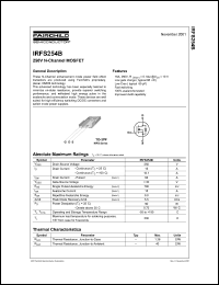 IRFS254B datasheet: 250V N-Channel MOSFET IRFS254B