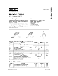 IRFS654B datasheet: 250V N-Channel MOSFET IRFS654B