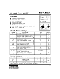 IRFW510A datasheet: N-CHANNEL POWER MOSFET IRFW510A