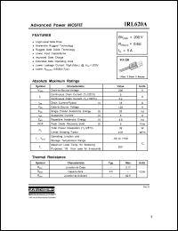 IRL620A datasheet: Power MOSFET IRL620A