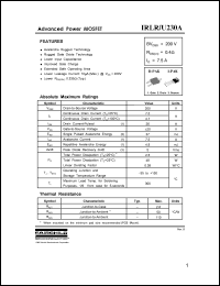 IRLR230A datasheet: Power MOSFET IRLR230A