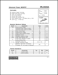 IRLS520A datasheet: Power MOSFET IRLS520A