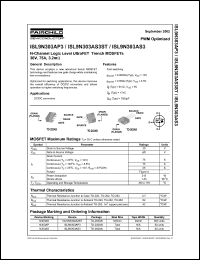 ISL9N303AP3 datasheet: N-Channel Logic Level UltraFETR Trench MOSFETs 30V, 75A, 3.2mOhm ISL9N303AP3