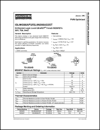 ISL9N308AP3 datasheet: N-Channel Logic Level UltraFET  Trench MOSFETs 30V, 75A, 8mOhm ISL9N308AP3