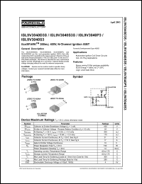 ISL9V3040P3 datasheet: EcoSPARK TM 300mJ, 400V, N-Channel Ignition IGBT ISL9V3040P3