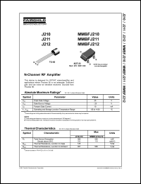 J211 datasheet: N-Channel RF Amplifier J211