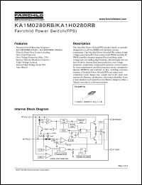 KA1M0280RB datasheet: Fairchild Power Switch(FPS) KA1M0280RB
