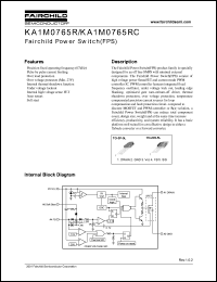 KA1M0765R datasheet: Fairchild Power Switch(FPS) KA1M0765R