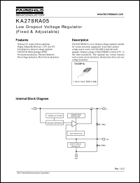 KA278RA05 datasheet: Low Dropout Voltage Regulator (Fixed & Adjustable) KA278RA05
