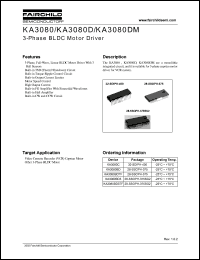 KA3080BD3 datasheet: 3-Phase BLDC Motor Driver KA3080BD3