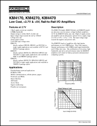 KM4470 datasheet: Low Cost, +2.7V & +5V, Rail-to-Rail I/O Amplifiers KM4470