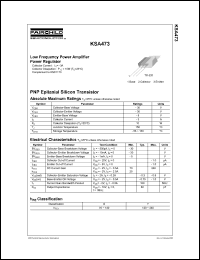 KSA473 datasheet: PNP Epitaxial Silicon Transistor KSA473