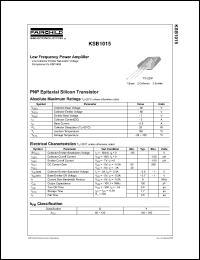 KSB1015 datasheet: PNP Epitaxial Silicon Transistor KSB1015