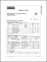 KSB1116 datasheet: PNP Epitaxial Silicon Transistor KSB1116