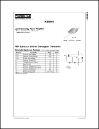 KSB601 datasheet: PNP Epitaxial Silicon Transistor KSB601