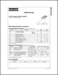 KSB744 datasheet: PNP Epitaxial Silicon Transistor KSB744