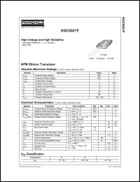 KSC5021F datasheet: NPN Silicon Transistor KSC5021F