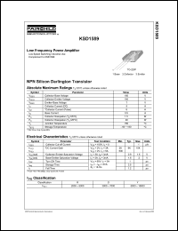 KSD1589 datasheet: NPN Silicon Darlington Transistor KSD1589