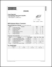 KSD288 datasheet: NPN Epitaxial Silicon Transistor KSD288