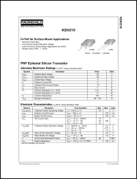 KSH210 datasheet: PNP Epitaxial Silicon Transistor KSH210