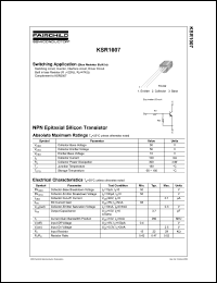 KSR1007 datasheet: NPN Epitaxial Silicon Transistor KSR1007