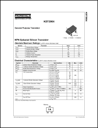 KST3904 datasheet: NPN Epitaxial Silicon Transistor KST3904