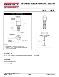 L14C1 datasheet: HERMETIC SILICON PHOTOTRANSISTOR L14C1