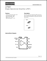 LF351 datasheet: Single Operational Amplifier (JFET) LF351