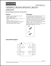 LM324A datasheet: Quad Operational Amplifier LM324A