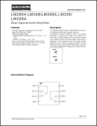LM358 datasheet: Dual Operational Amplifier LM358